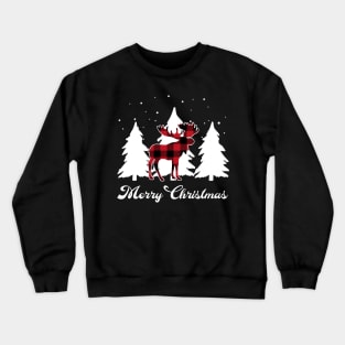 Moose Red Buffalo Plaid Christmas Matching Family Xmas Crewneck Sweatshirt